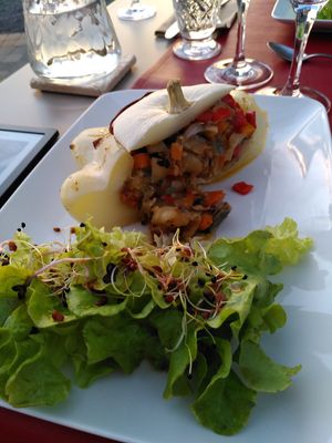 Delicious dinner at La Source Doree in Saint-pierre-la-palud