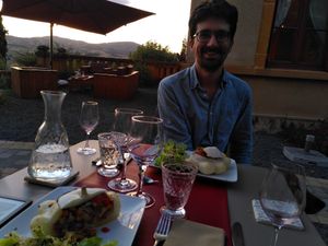 Dinner at the golden hour! at La Source Doree in Saint-pierre-la-palud