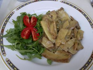 seitan with lemon caper sauce at Bio Sound System in Venice