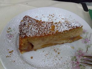 cinnamon peach cake at Bio Sound System in Venice