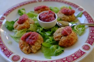 soya balls with sweet onion sauce at Bio Sound System in Venice