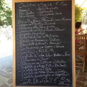 Menu board with daily specials at Bio Sound System in Venice