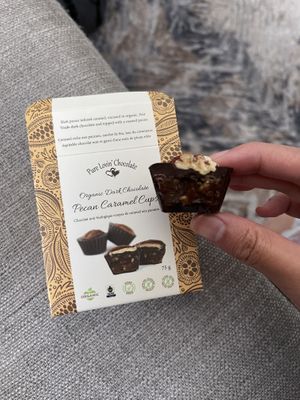 Pecan caramel cups (very sweet but tasty!) at Pure Lovin' Chocolate in Victoria