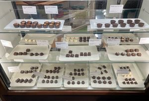 Display case  at Pure Lovin' Chocolate in Victoria