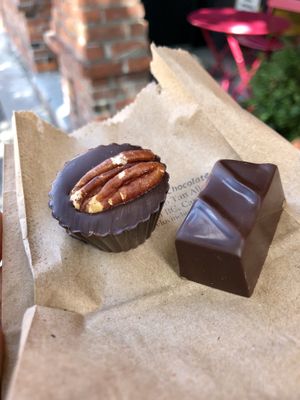 Pecan caramel cup and toasted coconut!  at Pure Lovin' Chocolate in Victoria