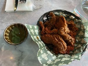 Korean fried mushrooms: very tasty with a good crunch  at Mr Watson in Amsterdam