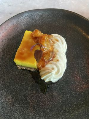 Olive oil/lemon cake with cream. It was quite nice, but the cake was more zesty than creamy  at Mr Watson in Amsterdam