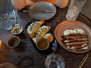 Birria tacos and lion’s mane steak  at Mr Watson in Amsterdam