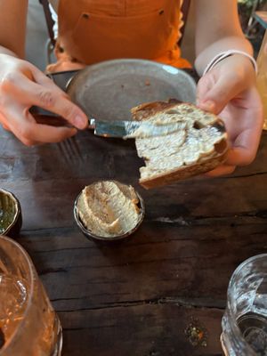 Sourdough with porcini butter  at Mr Watson in Amsterdam