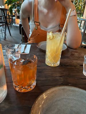 Apple high ball and mushroom old fashioned  at Mr Watson in Amsterdam