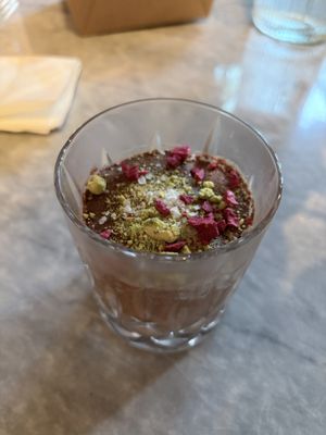 The chocolate mousse desert   at Mr Watson in Amsterdam