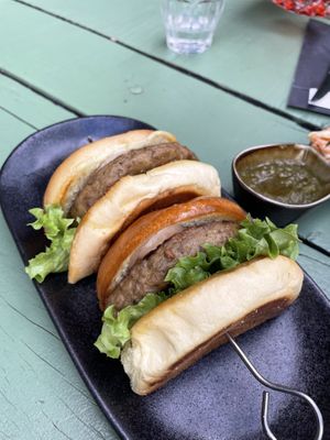 Mushroom burger sliders  at Mr Watson in Amsterdam