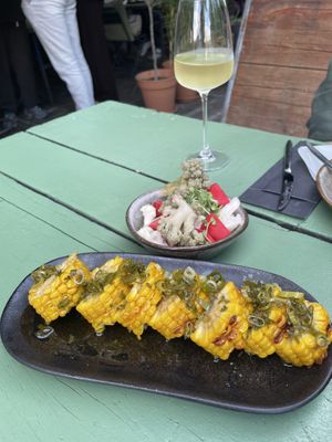 Corn and fermented vegetables   at Mr Watson in Amsterdam