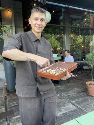 Table-side tiramisu from our very friendly waiter  at Mr Watson in Amsterdam