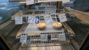 Most of the pie had sold, but several were vegan. at Foods For Life in Adelaide