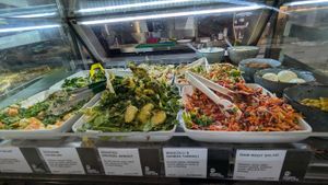 Salads - all but one were vegan at Foods For Life in Adelaide