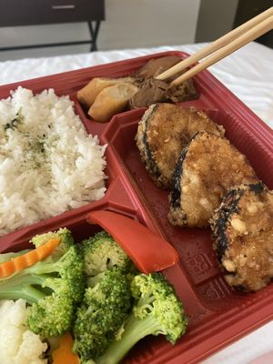 Delicious combo at Kuan-Yin Vegetarian in Brisbane