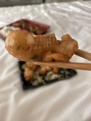 Delicious calamari  at Kuan-Yin Vegetarian in Brisbane