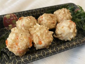 Prawn balls ... top notch  at Kuan-Yin Vegetarian in Brisbane