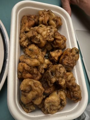 Salt and pepper mushroom oysters  at Kuan-Yin Vegetarian in Brisbane