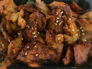 Vegan gluten. Pretty tasty  at Kuan-Yin Vegetarian in Brisbane