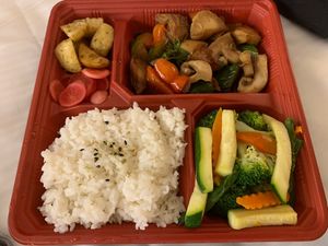 3 cups mushroom rice. Plain but nice    at Kuan-Yin Vegetarian in Brisbane