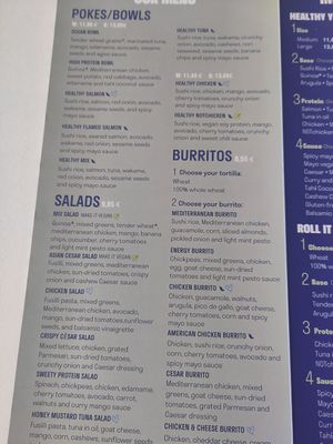 Menu in English at Healthy Poke  in Gran Canaria
