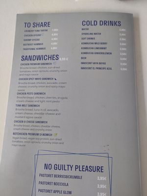 Menu in English at Healthy Poke  in Gran Canaria