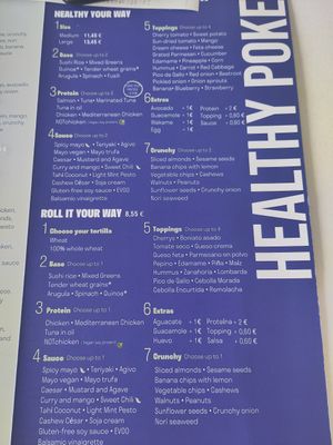 Build Your Own menu in English at Healthy Poke  in Gran Canaria