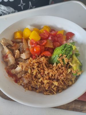 Large Vegan Chicken Poke Bowl at Healthy Poke  in Gran Canaria