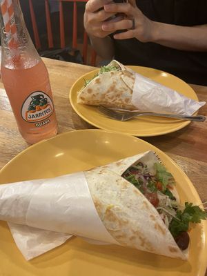 vegan burrito + guava lemonade  at Dos Tacos - Gangnam in Seoul