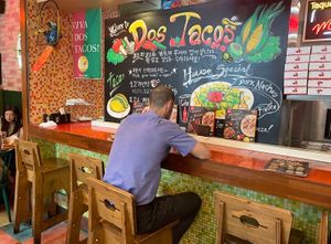 Inside counter seating  at Dos Tacos - Gangnam in Seoul