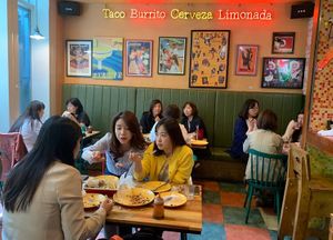 Interior - it is tightly packed  at Dos Tacos - Gangnam in Seoul