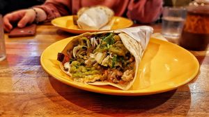 Burrito with Fried vegetables for 9500 Won at Dos Tacos - Gangnam in Seoul