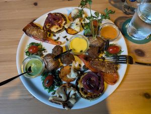 The vegetable plate "apraxas" love it. at Abraxas in La Gomera