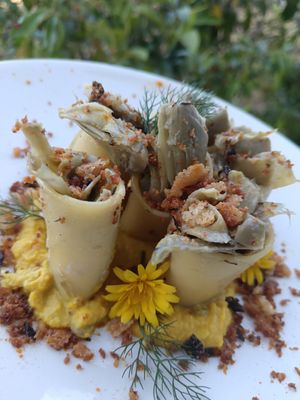 Paccheri at In Gattaia Vegan Home Restaurant in Genoa