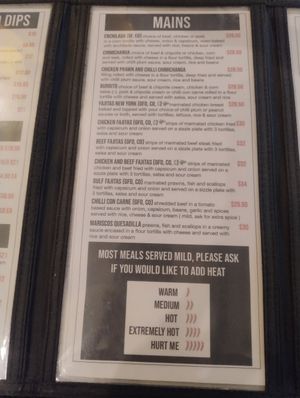 Menu 2 at Amigos Mexican Restaurant in Hobart