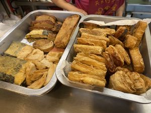I don’t know what all this was, and it was pretty fried so prob wouldn’t have picked it for myself, but boy was it good!   Lots of different bean curd things and not too heavy! at Vegetarian Service in Hong Kong Island