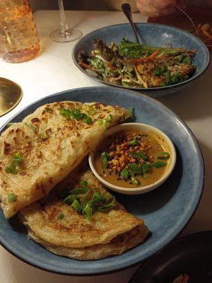 Roti & Satay sauce at Gingerbaby Restaurant and Bar in Queenscliff