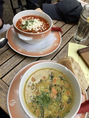 2 stews with bread   at brennNessel in Dresden