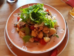 Gnocchi & eggplant, vegan version at brennNessel in Dresden