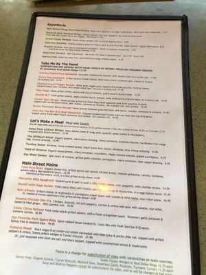 Regular menu at Spin Cafe in Heber City