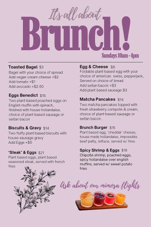 Brunch Menu at Green Table in Trinity
