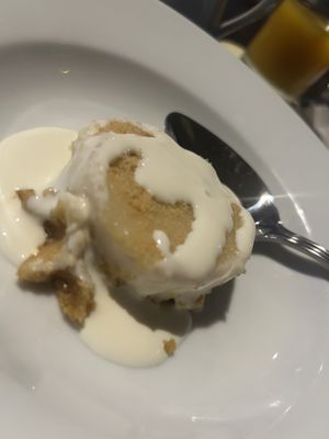 Lemon sheesecake with soy pouring creamm  at The Horns Inn in Stafford