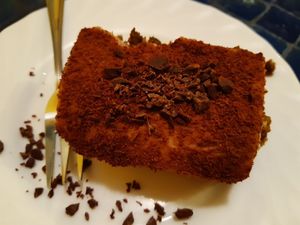 Vegan tiramisu at Heller's Vegetarisches Restaurant & Cafe in Mannheim