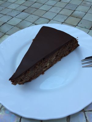 russian chocolate apple cake  at Heller's Vegetarisches Restaurant & Cafe in Mannheim