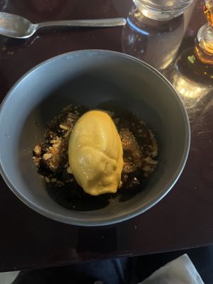 Yuzu and passionfruit dessert  at Norrlyst i Tårnet in Copenhagen