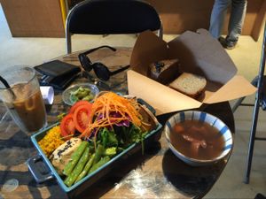 Hummus salad minus the egg.  at MUM Veggie Cafe in Hong Kong Island