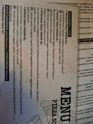 Menu, sorry bad picture at Podgrzany Talerz in Szczecin