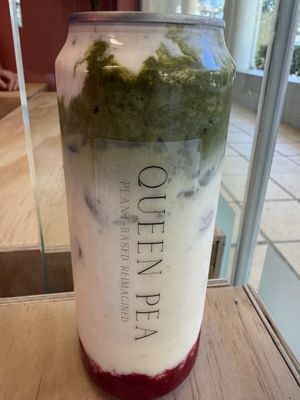 Iced Strawberry Matcha with soy milk 🌱  at Queen Pea in Balmain